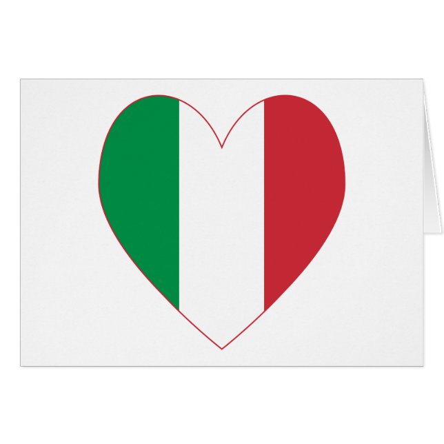 Italy Flag Heart Red Border (Anverso (Horizontal))
