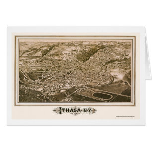 Ithaca, mapa panorámico de NY - 1882