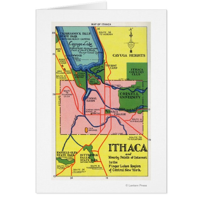 Ithaca y los puntos de interés cercanos (Frente)