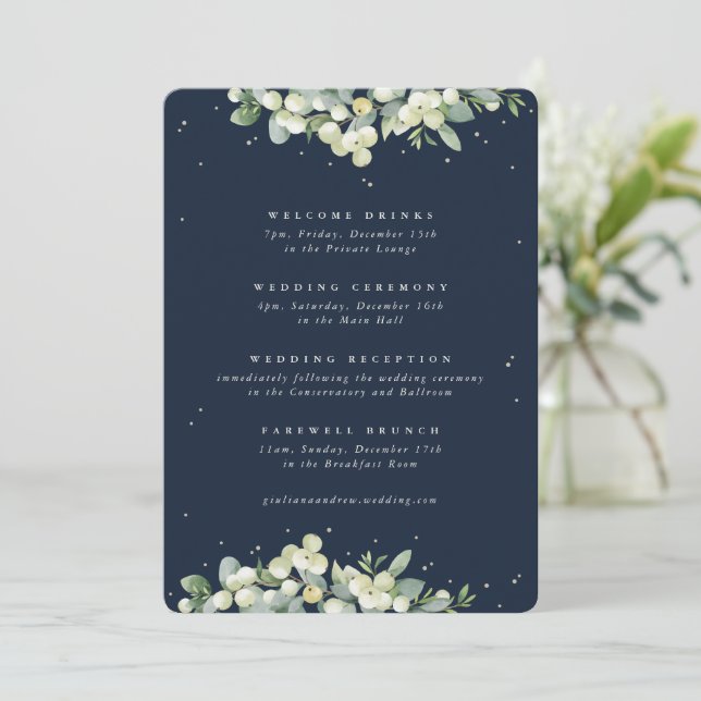 Itinerario de Boda 5x7 Marina de Snowberry + Eucal (Anverso de pie)