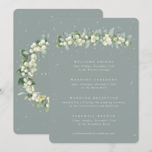 Itinerario de Boda 5x7 Seafoam Snowberry+Eucalipto