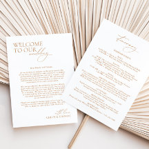 Itinerario de Boda de 3 Días Letra Moderna Elegant