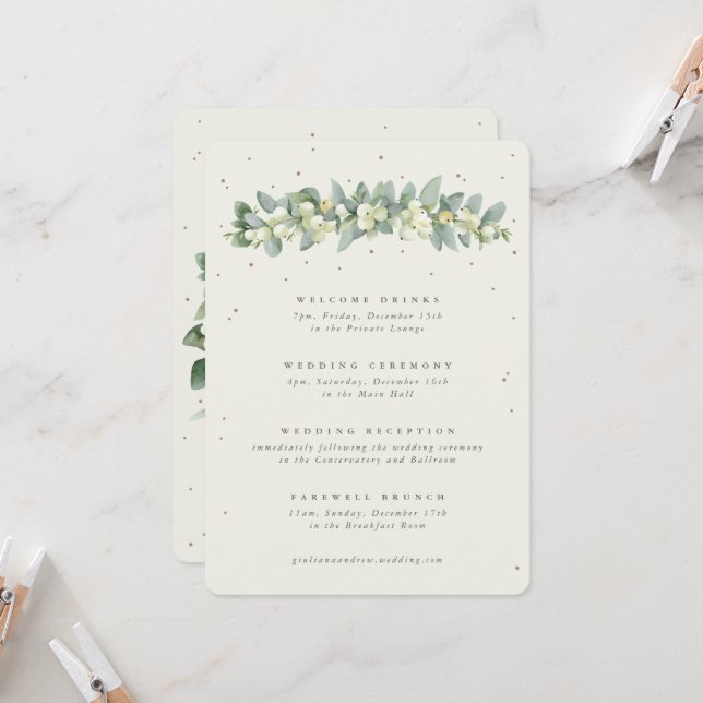 Itinerario de Boda de Snowberry Crema Grande + Euc (Anverso/Reverso In Situ)