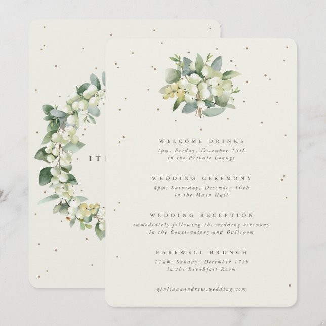 Itinerario de Boda de Snowberry Crema Grande + Euc (Anverso / Reverso)