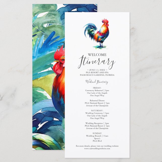 Itinerario de Boda en la Playa de Key West con Acu (Anverso / Reverso)