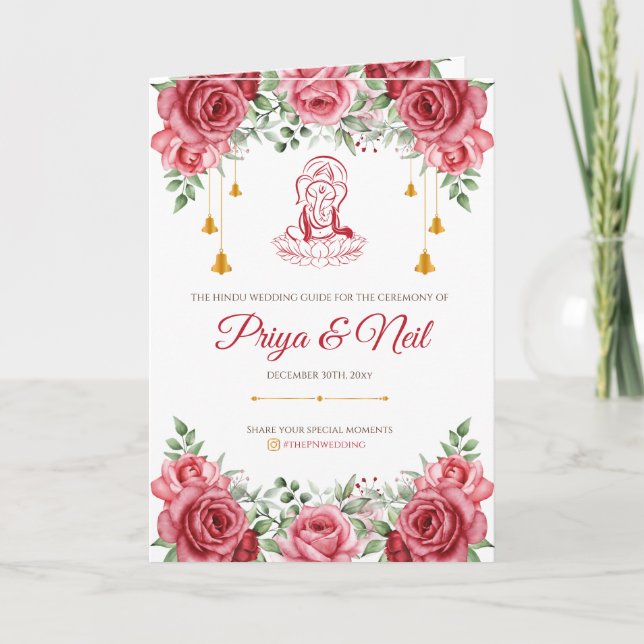 Itinerario de Bodas indios y programa de matrimoni (Anverso)
