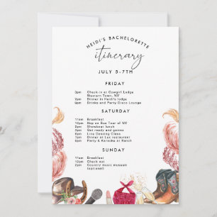 Itinerario de invitación a despedida de soltera de