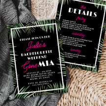 Itinerario de invitación de despedida de soltera e