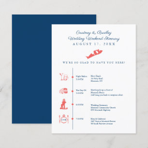 Itinerario de la recepción de la boda en Montauk N