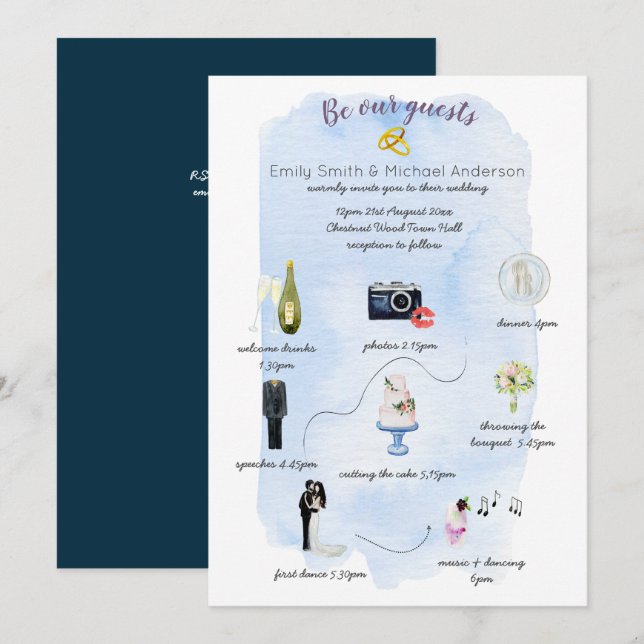 Itinerario del programa de cronología de Bodas ilu (Anverso / Reverso)