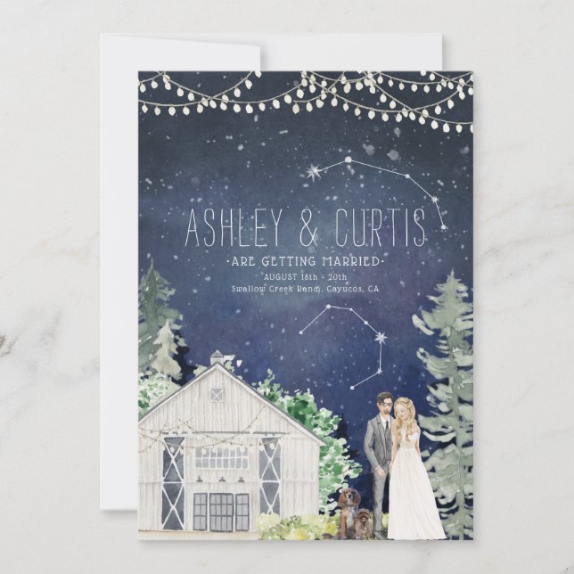 Itinerario e invitación de fin de semana boda (Anverso)