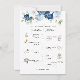 Itinerario y programa del Boda Dusty Blue Floral