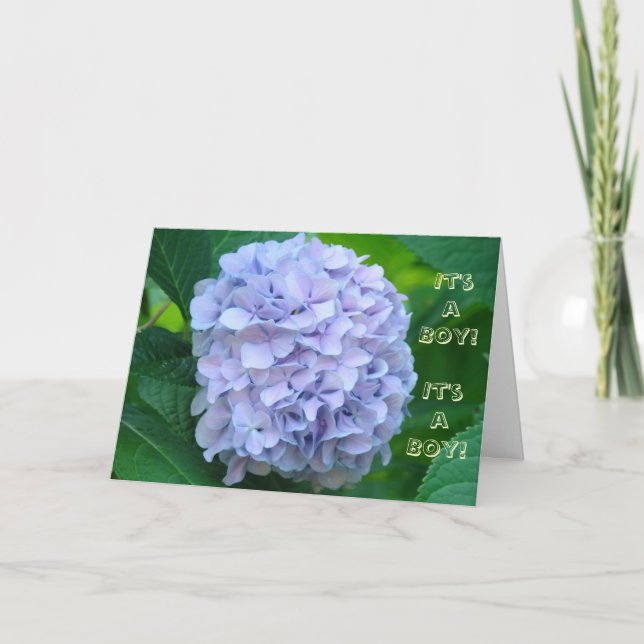 It's a Boy! Bebé ducha invitaciones flores azules (Anverso)