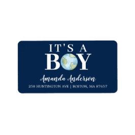 It's a Boy! Etiqueta de dirección de Baby Shower p