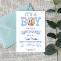 It's a Boy! Invitación de Baby Shower al béisbol a