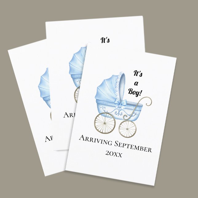 It's a Boy! Invitación de embarazo de bebé azul (Subido por el creador)