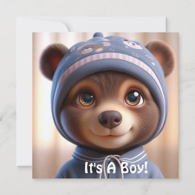 It's a Boy! Tarjeta de anuncios plana (Anverso)