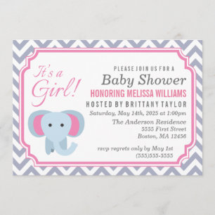 It's a Girl! Invitación de Baby Shower