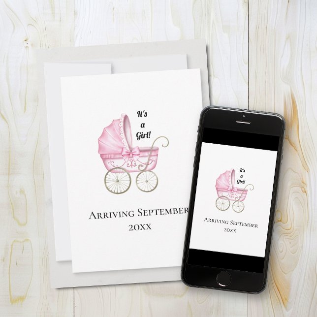 It's a Girl! Invitación de embarazo precoz (Subido por el creador)