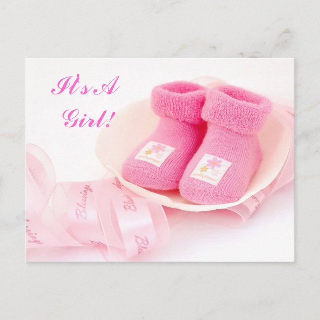 It's a Girl! Tarjeta de invitación (Anverso)