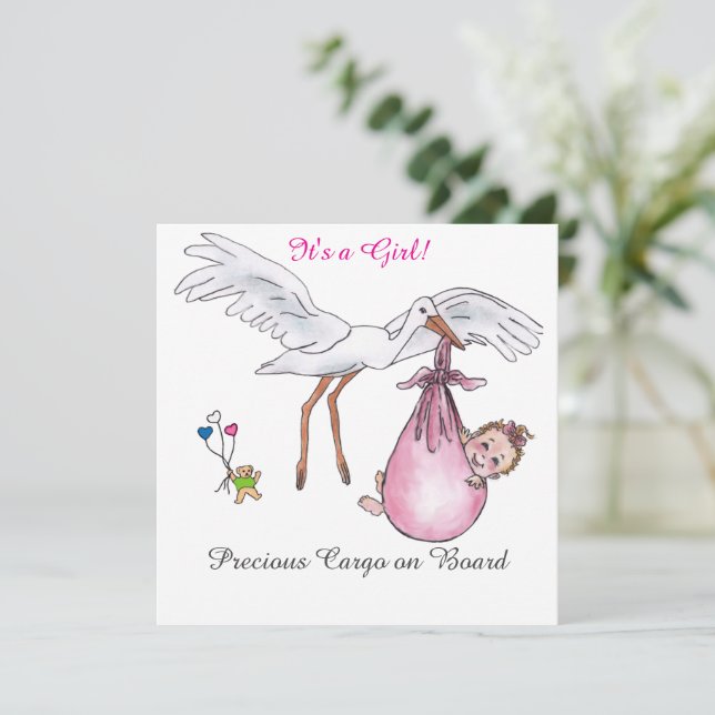 It's a Girl! Tarjeta plana (Anverso de pie)