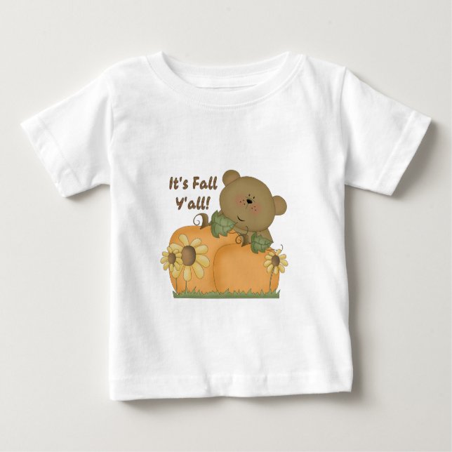 "It's Fall Y'all" Otoño Teddy Bear Infant Top (Anverso)