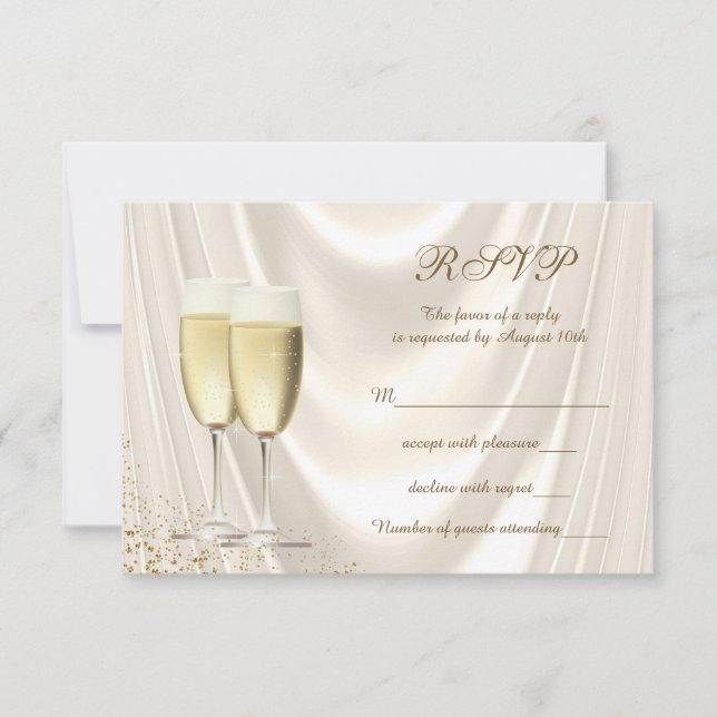 Ivory and Gold Champagne RSVP (Anverso)