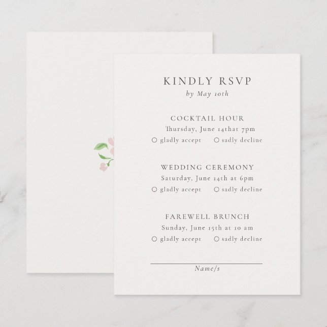 Ivory | Chic Wedding RSVP Response Card (Anverso / Reverso)