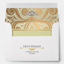 Ivory Elegant Artdeco Diamond Gold Boda