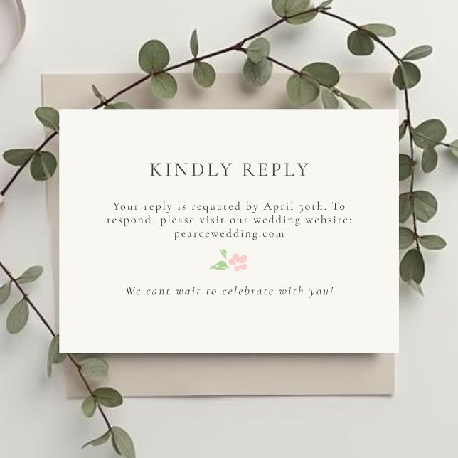 Ivory | Floral QR RSVP Response Card (Subido por el creador)