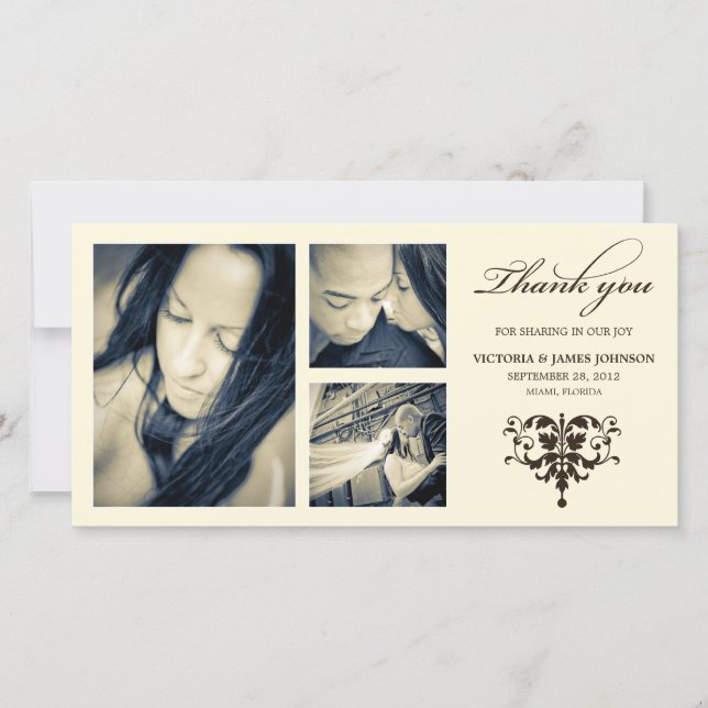 IVORY FORMAL COLLAGE | BODA GRACIAS TARJETA (Anverso)