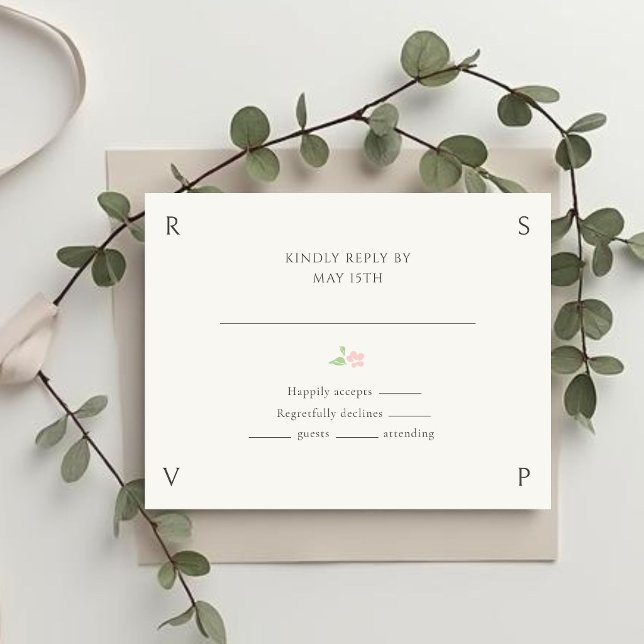 Ivory & Green | Floral Rose Wedding RSVP  (Subido por el creador)