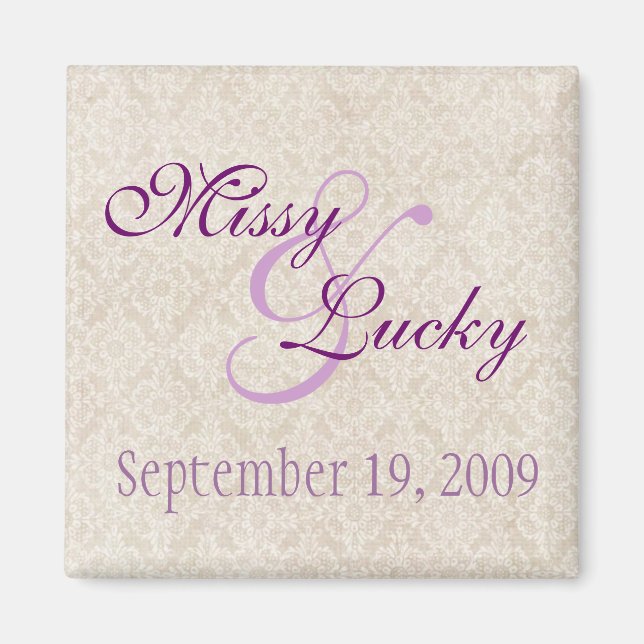 Ivory Lace Salve el imán de la fecha (Frente)