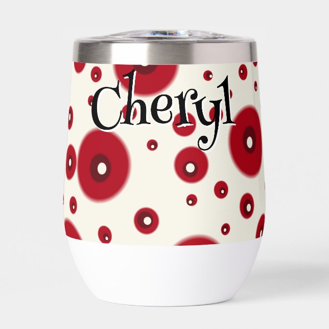 Ivory Red Dots Funky Whimsical Circle Pattern  (Frente)