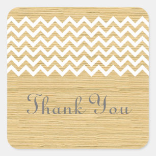 Ivory Rustic Chevron Gracias Pegatinas