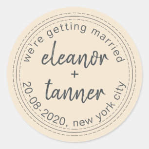 Ivory Salve el Sello para sobres Boda de fecha