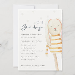 Ivory Yellow Bunny Soft Toy Oh Invitación Baby Sho