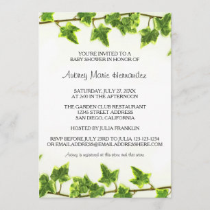 Ivy verde - Invitación a Baby Shower