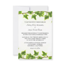 Ivy verde - Invitación a la boda 3x5