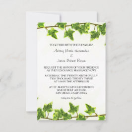 Ivy verde - Invitación a la boda 3x5