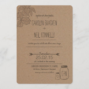 Izquierdas rusas  Mason Jar Invitación a la boda d