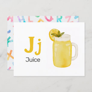 J es para Jugo - Tarjeta Flash Alphabet
