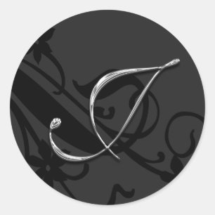 J Monograma Boda Sello para sobres Pegatina