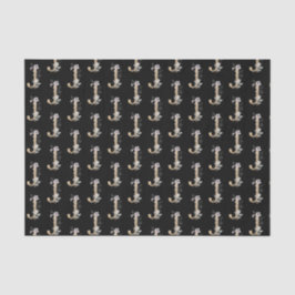 J Monograma Papel Tejido Floral