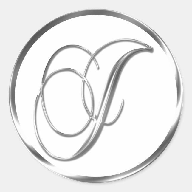 J Monograma Sobre Plata Faux O Sello Favorito (Anverso)