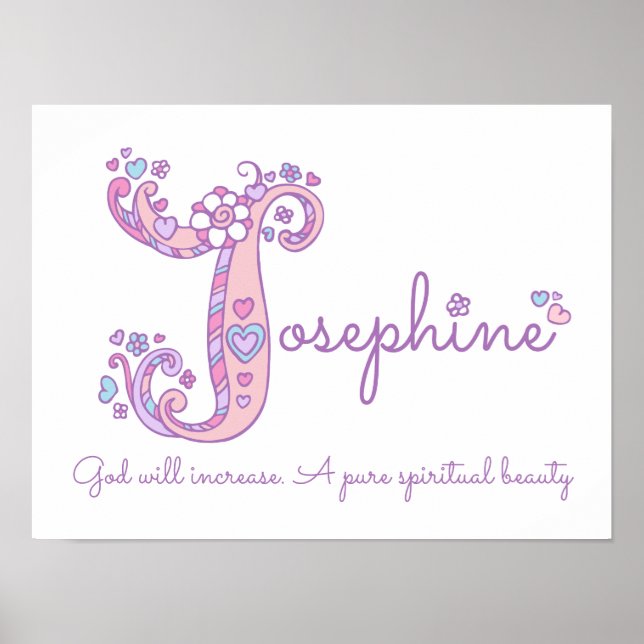 J para Josephine nombre inicial de arte del doodle (Frente)