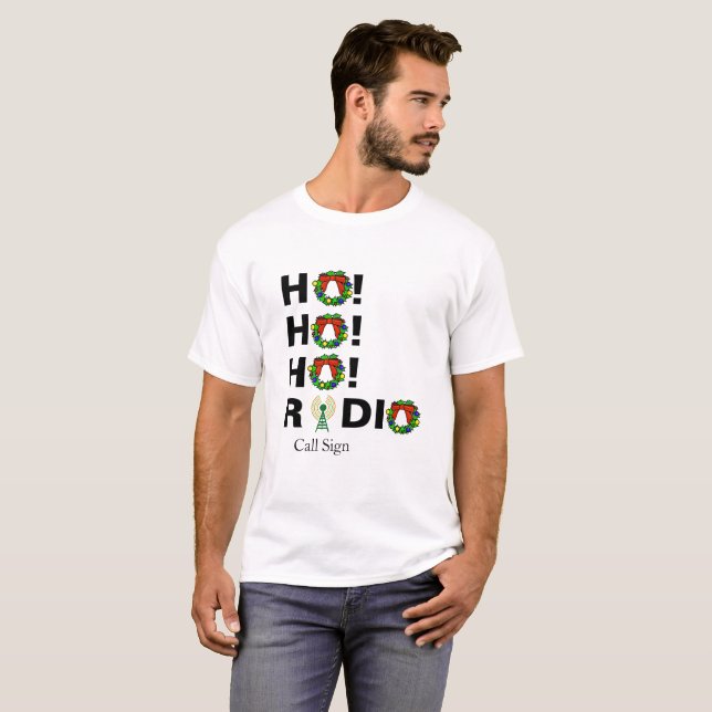 ¡Ja! ¡Ja! ¡Ja! Camiseta de Navidad de Radioaficion (Anverso completo)