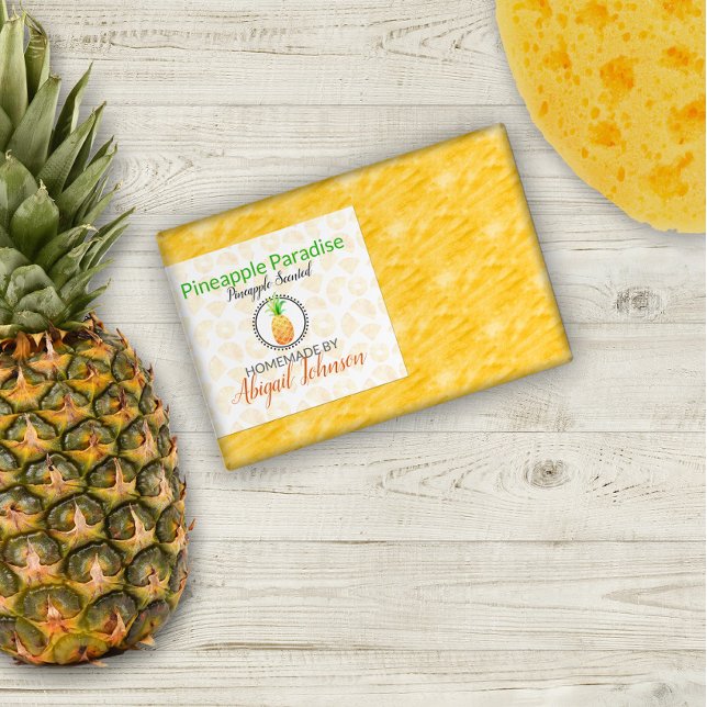 Jabón casero de piña hecha a mano | Etiqueta de se (Subido por el creador)