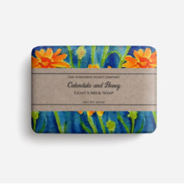 Jabón Empaquetado Papel acuarela caléndula flores