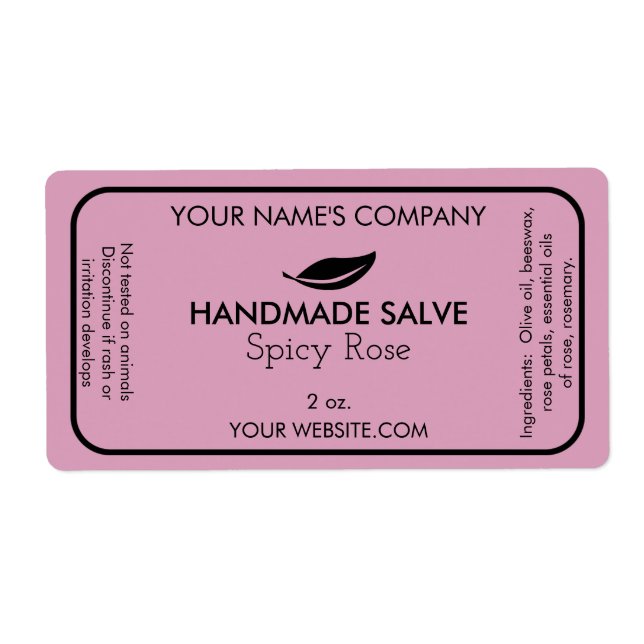 Jabón personalizado o etiquetas de salva (Frente)